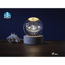 Bola De Cristal 3d Sistema Solar Med Con Luz Multi, Trediser (42635)