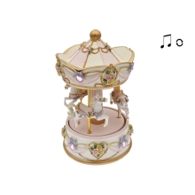 Carrusel Musical Med. Blanco/rosa Gj109 11x11x19cm, Trediser (42694)