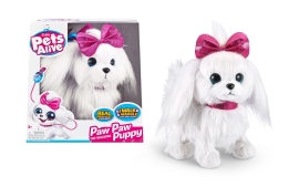 Perro Interactivo Lil Paw Paw Puppy Pets Alive Ladra Y Camina Como Un Perro Real 30x18x304cm, Zuru (21372)