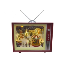 Television Retro Paisaje Navideno C/mov., Luz Y Mu, Trediser (42424)