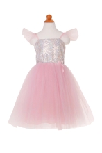 Vestido De Princesa Con Lentejuelas, Talla Us 7-8, Great Pretenders (23676)