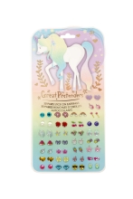 Pendientes Adhesivos De Unicornio Caprichoso (30 Pares),Great Pretenders (75090)