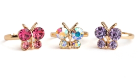 Anillos Con Gemas De Mariposa Boutique, 3 Piezas, Great Pretenders (02062)