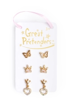 Pendientes Con Tachuelas Boutique Royal Crown, 3 Pares, Great Pretenders (06077)