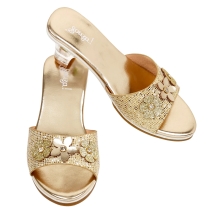 Sandalias Tacon Ellina, Oro Metalico Talla 24/25 (1 Par),Souza (23263)