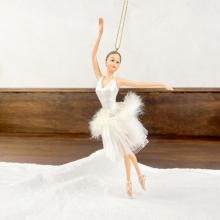 Tul Lago De Los Cisnes Bailarina Orn Culo/3 Wh 19cm, Goodwill (01517)