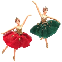 Fabr.xmas Ballerina Grn-rd 15cm, GoodWill (71305)
