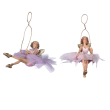 Tulle Fairy on Swing 2 Pnk-prpl 12,5cm, GoodWill (83810)