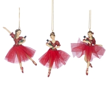 Tulle Nutcr.ballerina Orn Ass-3 Rd 13,5cm, GoodWill (08520)