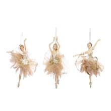 Tulle Seq.ballerina 3 Gld-wh 17cm, GoodWill (09848)