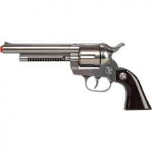 Revolver Cowboy 12 Tiros, Plata, en Caja, Gonher (12106)