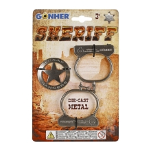 Handcuffs and Sheriff Metal Star, Gonher (31404)