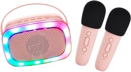Karaoke Con Luz Y 2 Microfonos Rosa, Troncjocs (26651)