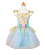 Mermalicious Dress With Tail, Pastel-aqua, Size Us 7-8, Great Pretenders (33987)