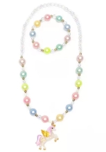 Conjunto De Collar Y Pulsera Unicornio Feliz (2 Piezas),Great Pretenders (61451)