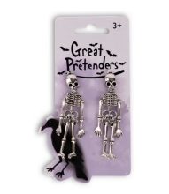 Pendientes De Clip De Esqueleto Espeluznante (1 Par),Great Pretenders (75229)