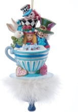 6.25 Hllywd Hats Alice Teaparty Orn, Christmas Inspirations (18578)