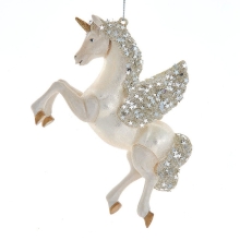 4.25 Glass Pegasus Orn, Christmas Inspirations (68665)
