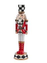 Decoracion De Soldado De Cuadros H. 33 C4, Blanco Rojo, Deco Spirit (89084)