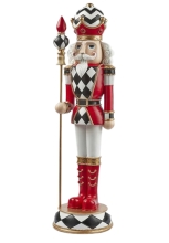 Decoracion De Soldado De Cuadros H. 92 C4, Blanco Rojo, Deco Spirit (89107)