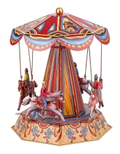 Merry Go Round Con Caballos Hecho En Alemania Articulo Mecanico De Hojalata Juguete Vintage, Trousselier (05929)