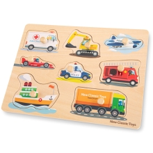 Puzzle De Madera - Transporte - 8 Piezas, New Classic Toys (04320)