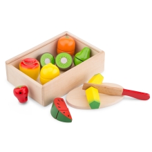 Juego Caja De Frutas De Madera Para Cortar, New Classic Toys (05815)