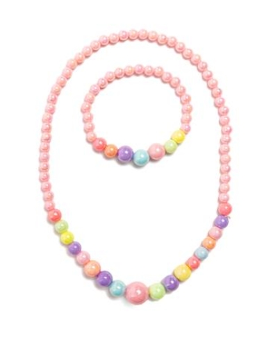 Conjunto De Collar Y Pulsera Pastel Perlado (2 Piezas),Great Pretenders (61598)