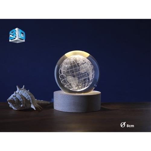 Bola De Cristal 3d Bola Mundo Med Con Luz Multi D:, Trediser (42633)