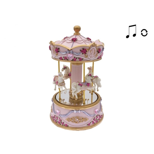 Carrusel Musical Med. Rosa Mirror Gj280 14x14x23cm, Trediser (42692)