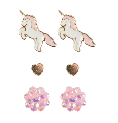 Aretes Boutique Con Tachuelas De Unicornio, 3 Juegos, Great Pretenders (06022)