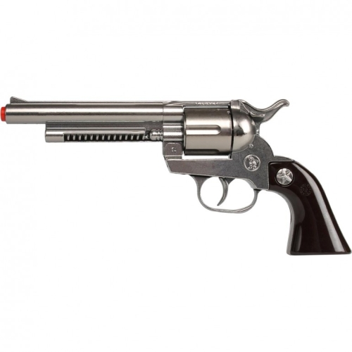 Revolver Cowboy 12 Tiros, Plata, en Caja, Gonher (12106)