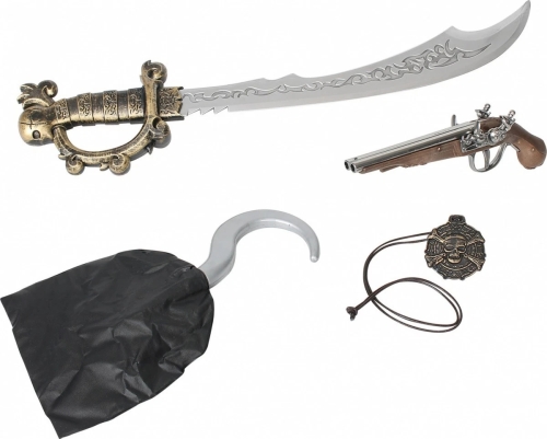 Playset Pirata. Pistola, Espada, Garfio, Medallo, Gonher (44107)