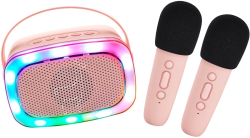 Karaoke Con Luz Y 2 Microfonos Rosa, Troncjocs (26651)
