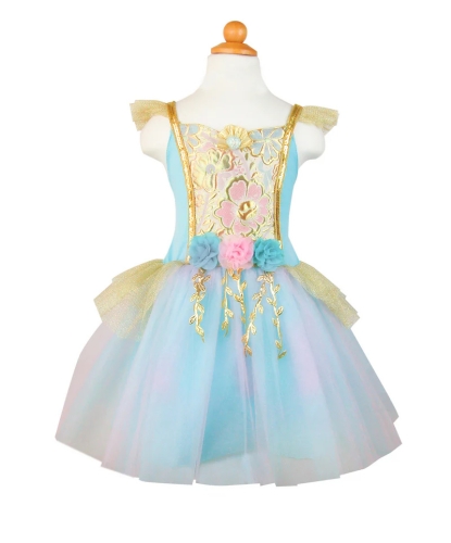 Mermalicious Dress With Tail, Pastel-aqua, Size Us 7-8, Great Pretenders (33987)