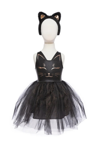 Vestido Gato Negro Con Diadema Talla 3-4 (Ee. Uu.), Great Pretenders (47931)