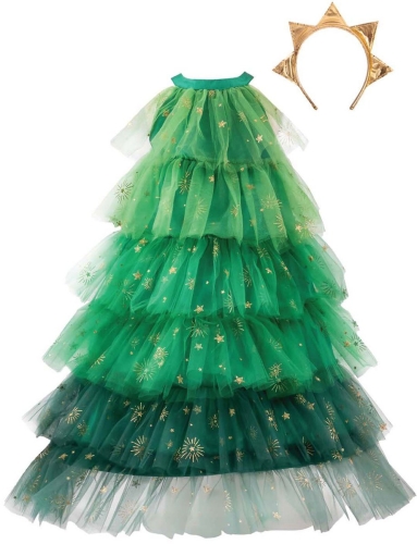 Vestido De Arbol De Navidad Con Diadema, Talla 3-4, Great Pretenders (71035)