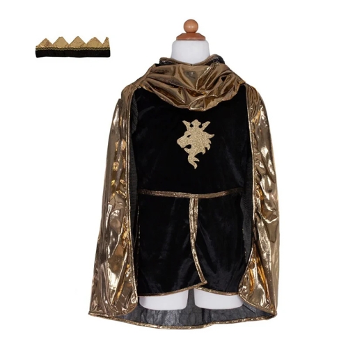 Gold Knight Cape Tunic With Crown, Size Us 7-8, Great Pretenders (61957)