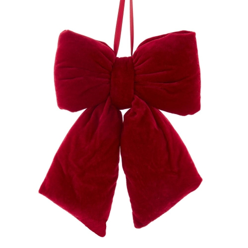 12 Poly Burgundy Bow W-hanger, Christmas Inspirations (79326)