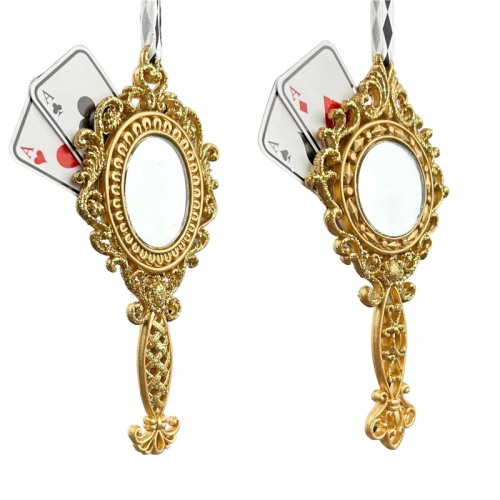 Plastic Hand Mirror W-poker Orn 2-a, Christmas Inspirations (87284)