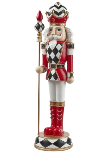 Decoracion De Soldado De Cuadros H. 92 C4, Blanco Rojo, Deco Spirit (89107)