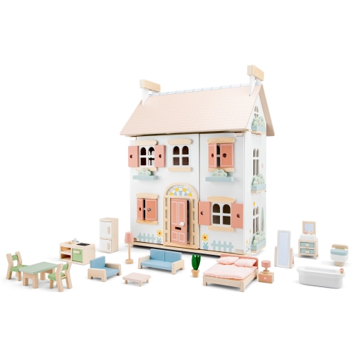 Casa De Munecas Con Muebles Incluidos., New Classic Toys (07307)