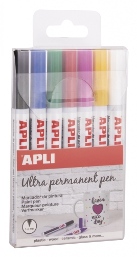 Colored Fluorescent Markers 6 G (6 Pcs.), Apli Kids (76947)