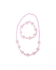 Conjunto De Collar Y Pulsera Flores De Cristal Rosado (2 Piezas),Great Pretenders (61697)