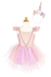 Vestido Y Diadema De Unicornio Brillante, Rosa, Talla Us 3-4, Great Pretenders (01339)