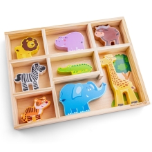 Juegos de juego Animales Safari De Madera En Caja, New Classic Toys (18518)