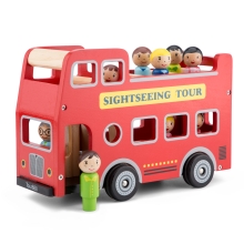 Juegos de juego City Tour Bus De Madera Con 9 Figuras De Juego, New Classic Toys (19706)