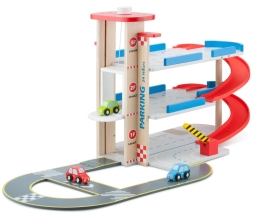 Juegos de juego Garaje De Estacionamiento Con Pista Y 3 Autos De Madera, New Classic Toys (10406)